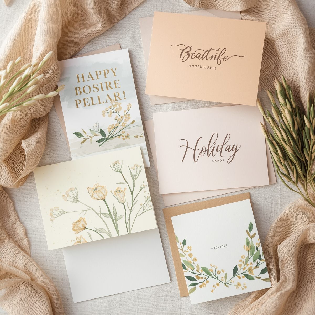 Paper textures and samples arranged beautifully