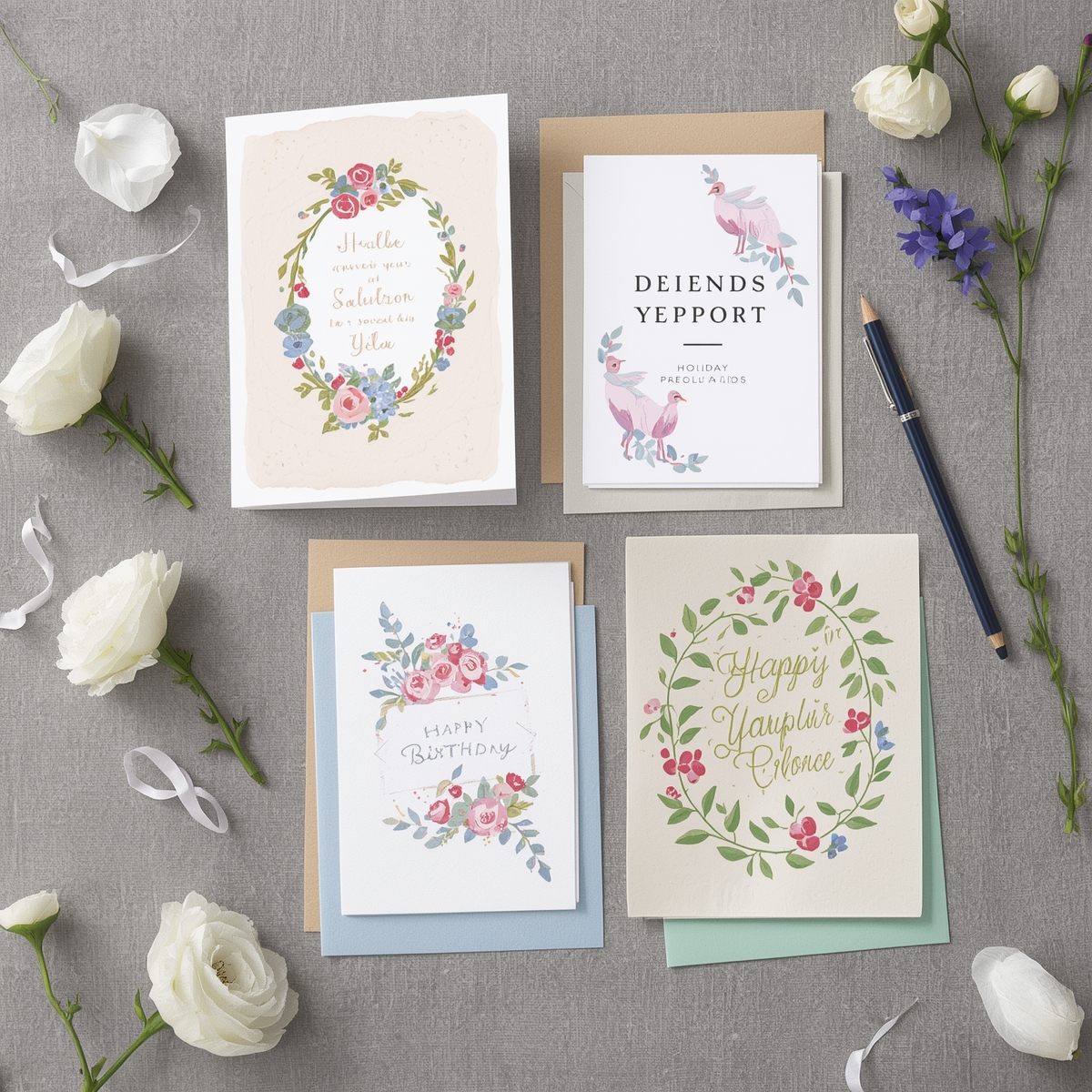 Custom stationery set with envelopes